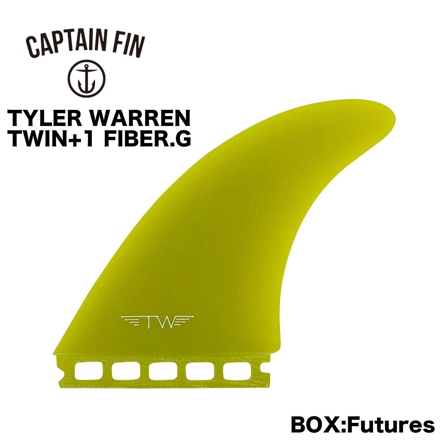 CAPTAIN FIN キャプテンフィン TYLER WARREN TWIN + TRAILER FIBER GLASS ツインスタビ　 タイラー・ウォーレン イエロー　FUTURES サーフィン