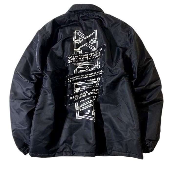 AVIREX ミリタリー中綿ジャケット　バックプリント　ブラック　XL AVIREX アヴィレックス バックプリント エコダウン 中綿入り ナイロン