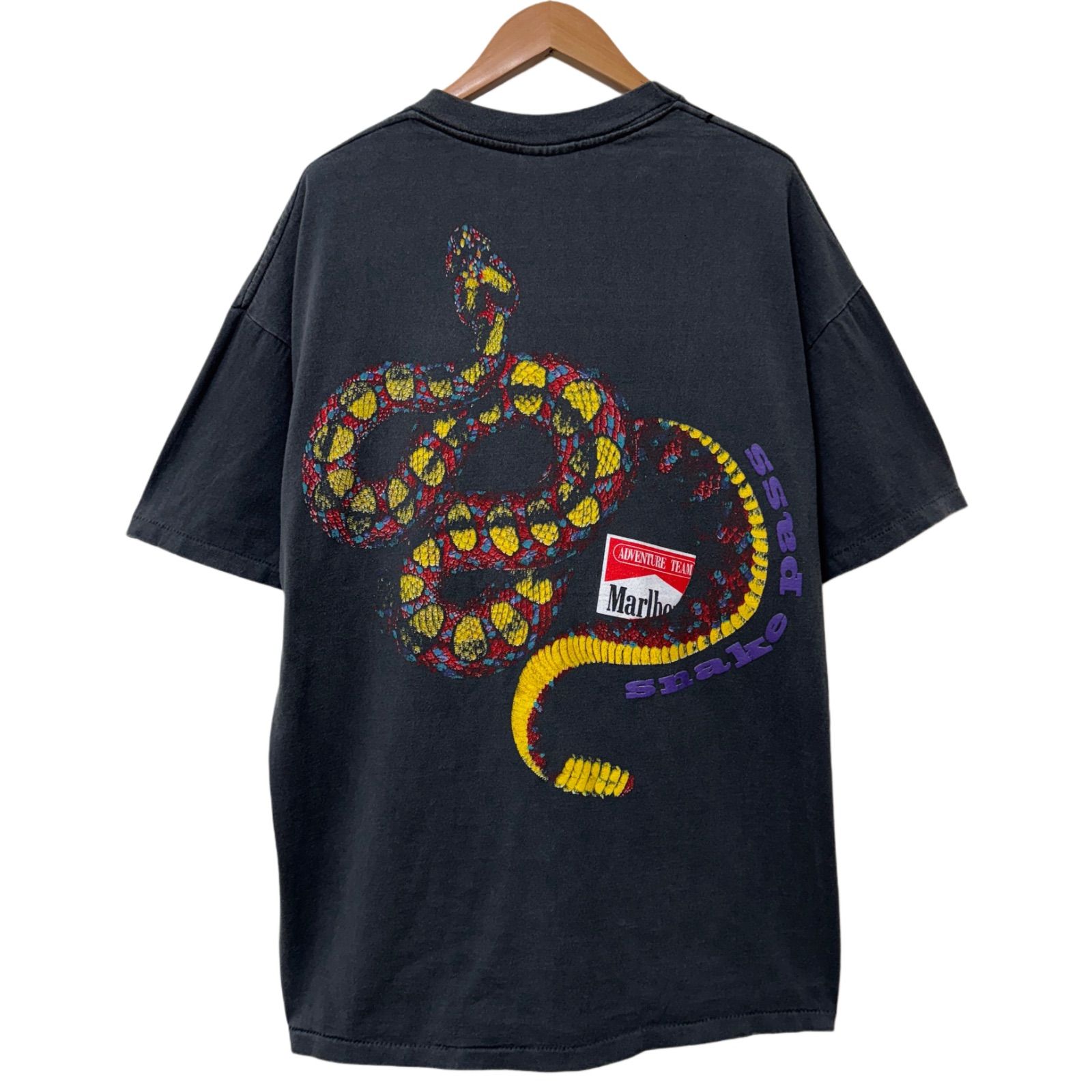 MARLBORO マルボロ スネークパス ポケット Tシャツ ブラック 黒