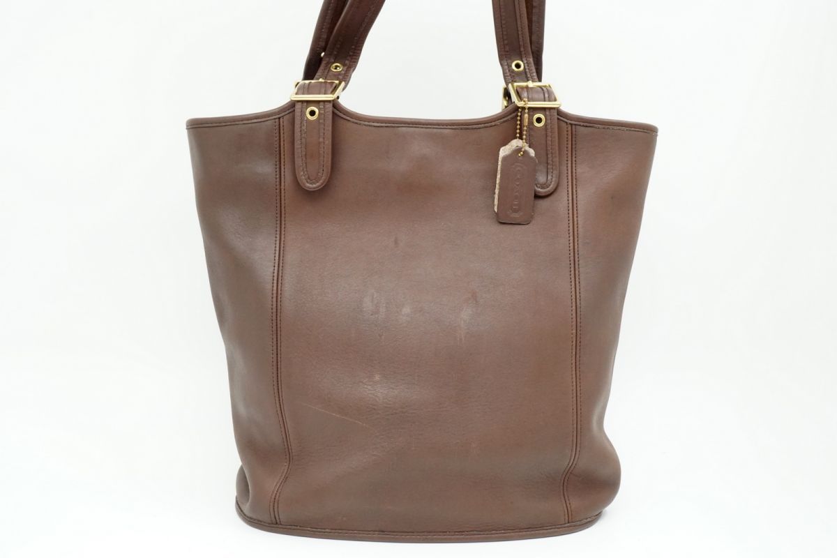 コーチ ヴィンテージ ハンドバッグ トート 9090 Unisex メンズ レザー 茶 ブラウン COACH 3999h
