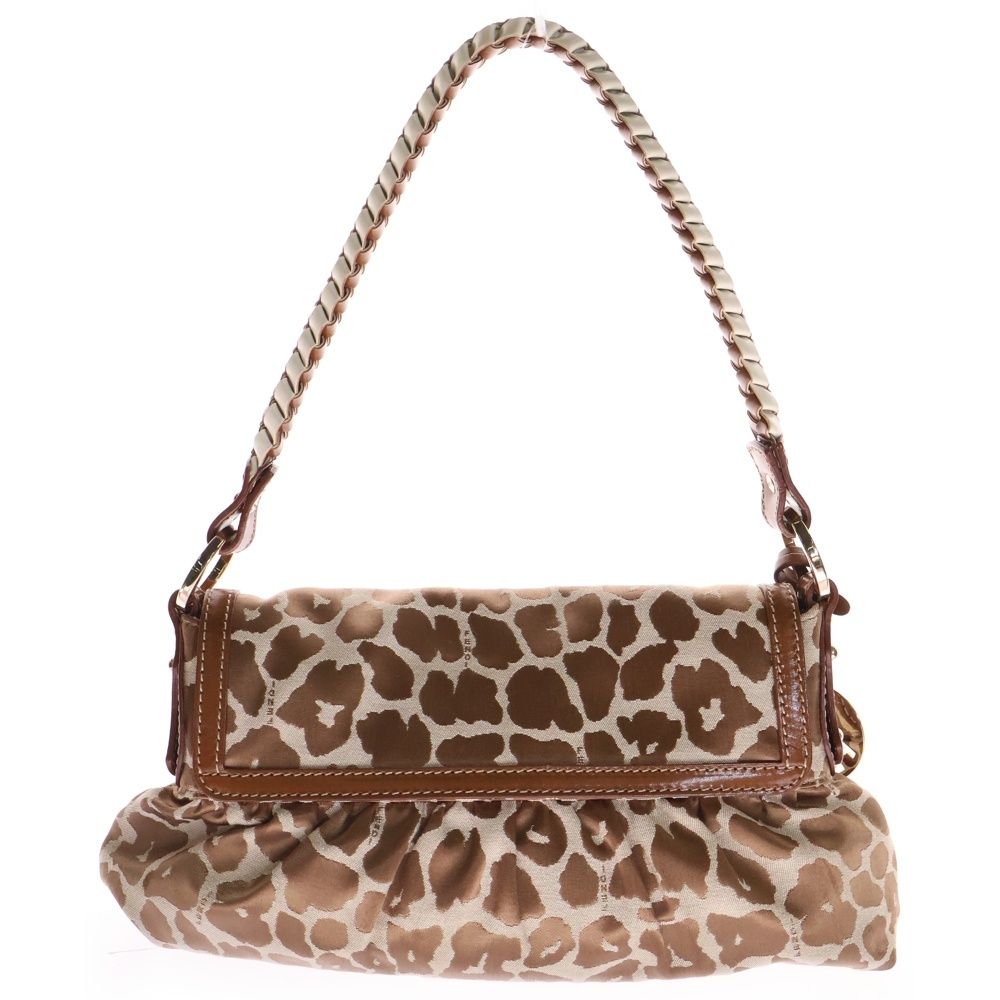 FENDI レオパード ハンドバッグ　8BR445 FENDI フェンディ レオパード ズッカ コンビ柄シェフバッグ 8BR445