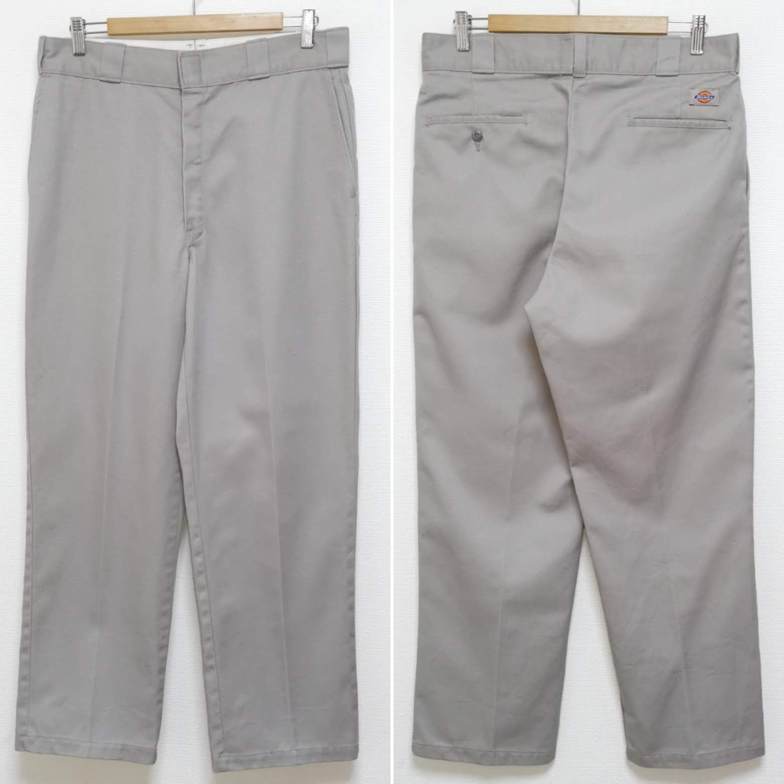 90s W34 L32 DICKIES ワークパンツ 874 シルバー