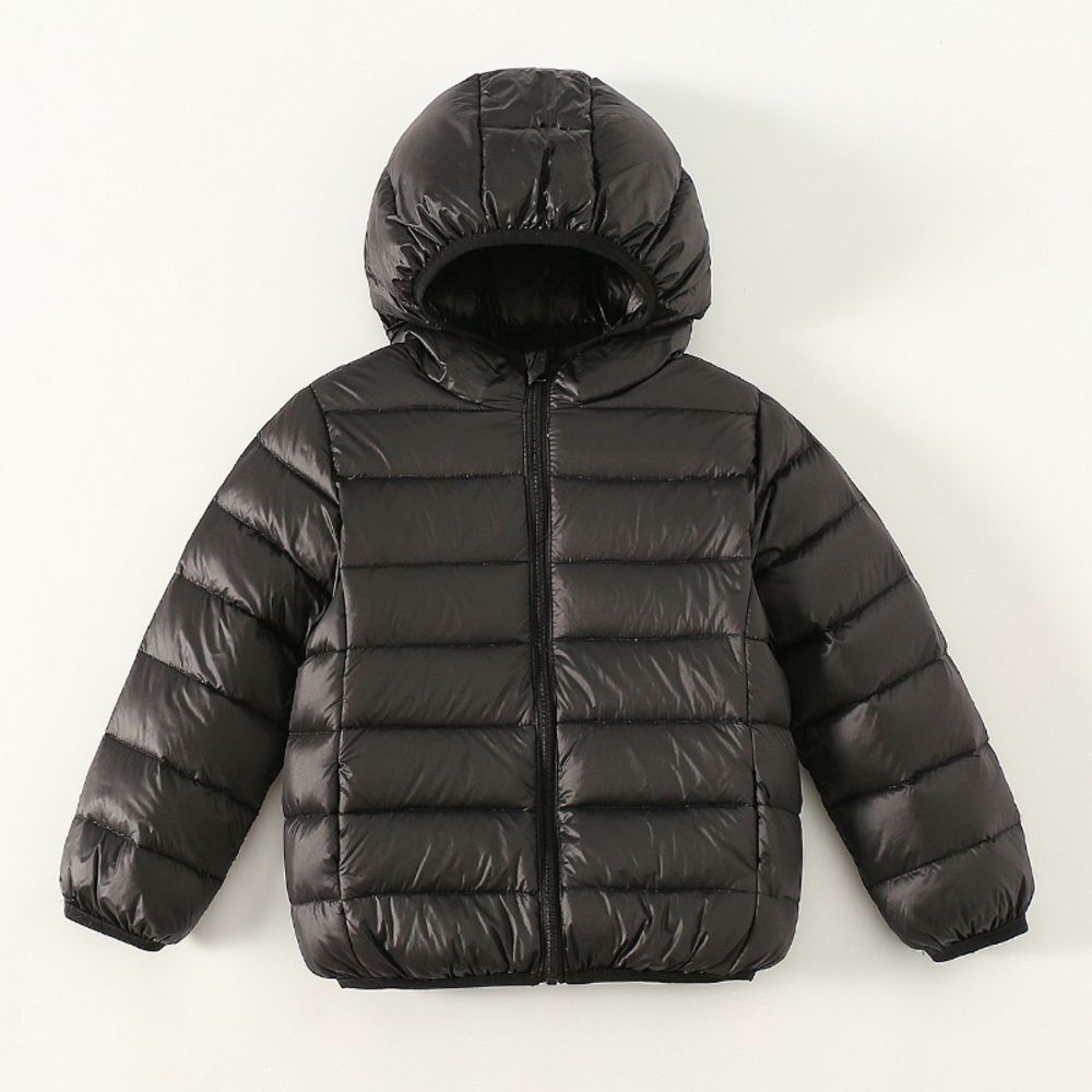 ブラック  130CM  ダウンコート キッズ 秋冬 収納袋付き secoat220902 ダウンコート キッズ 長袖 収納袋付き 無地 フード付き 子供服 こども服 子ども服 シンプル 通園 通学 アウター 秋 冬 女の子 
