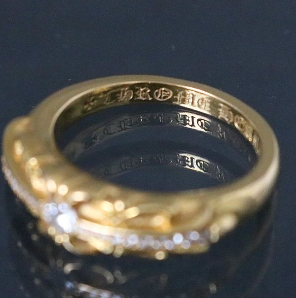 銀座店 クロムハーツ 22K ベイビークラシック フローラルクロス リング