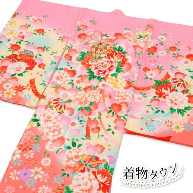 お宮参り 着物 女の子 初着 産着 正絹 毬 花柄 ピンク 女児 祝着 掛け着 販売 購入 一つ身 10000112 hitotsumi-00020
