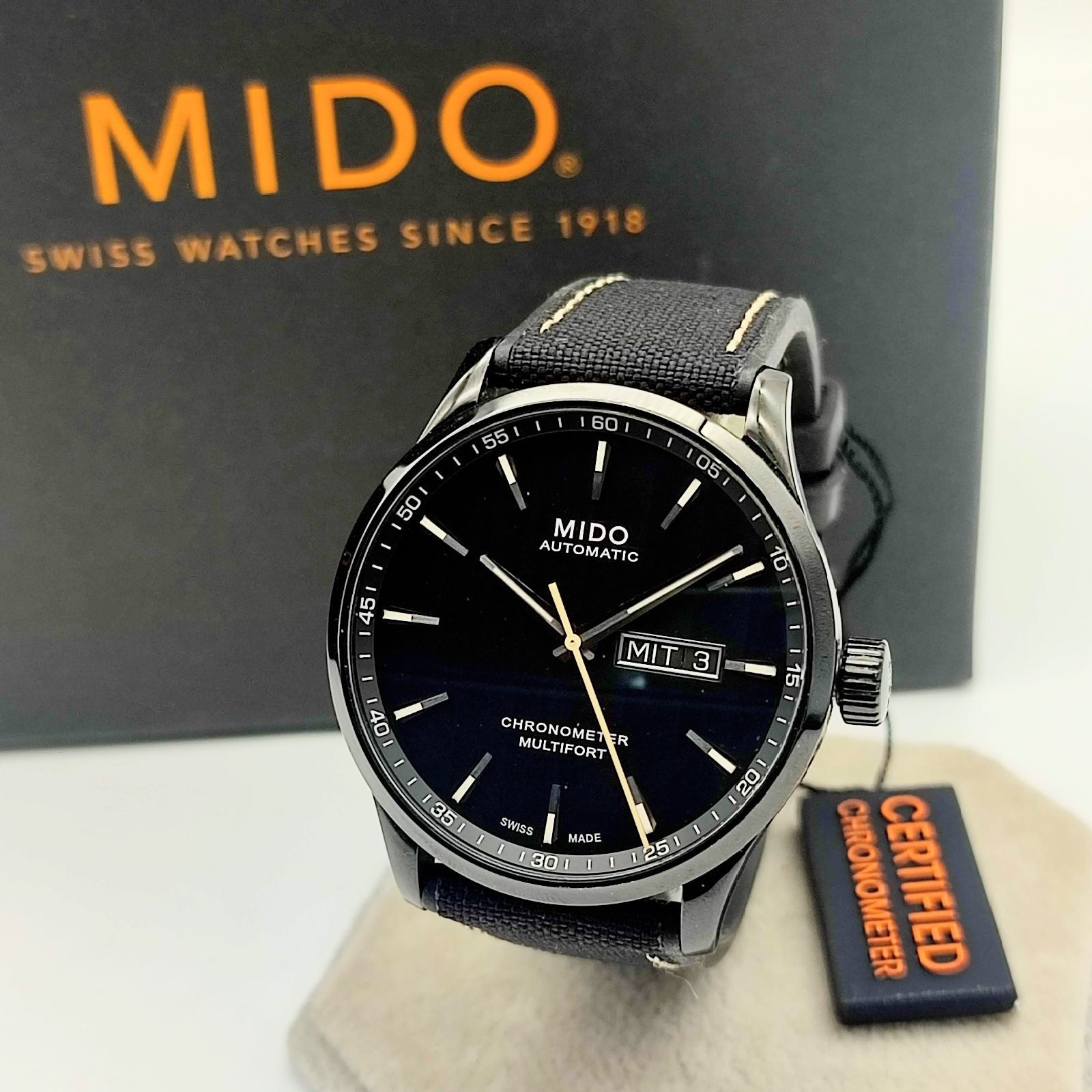 超美品】MIDO ミドー マルチフォート クロノメーター ブラックダイアル 