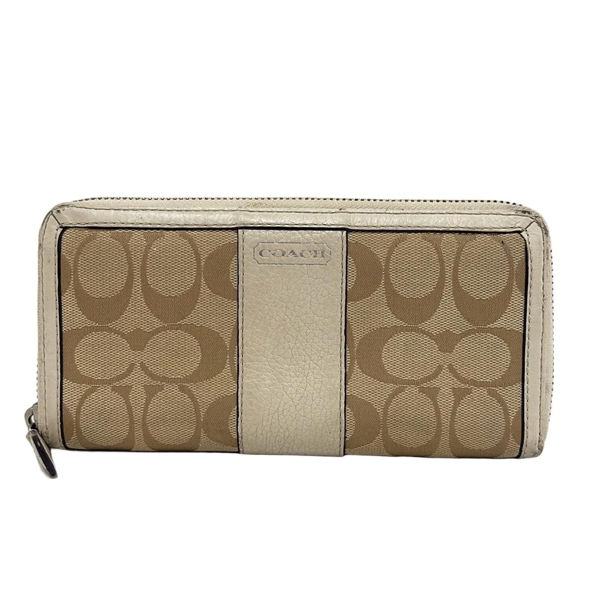 【美品】COACH レザー 長財布 シグネチャー 総柄 エンボス ロゴ ベージュ 新品-未使用】コーチ COACH シグネチャー ホワイト 白 エンボス