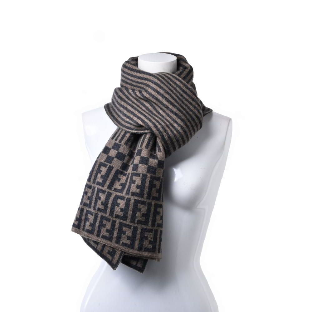FENDI ヴィンテージ ストライプ ズッカ柄 ウール マフラー - メルカリ