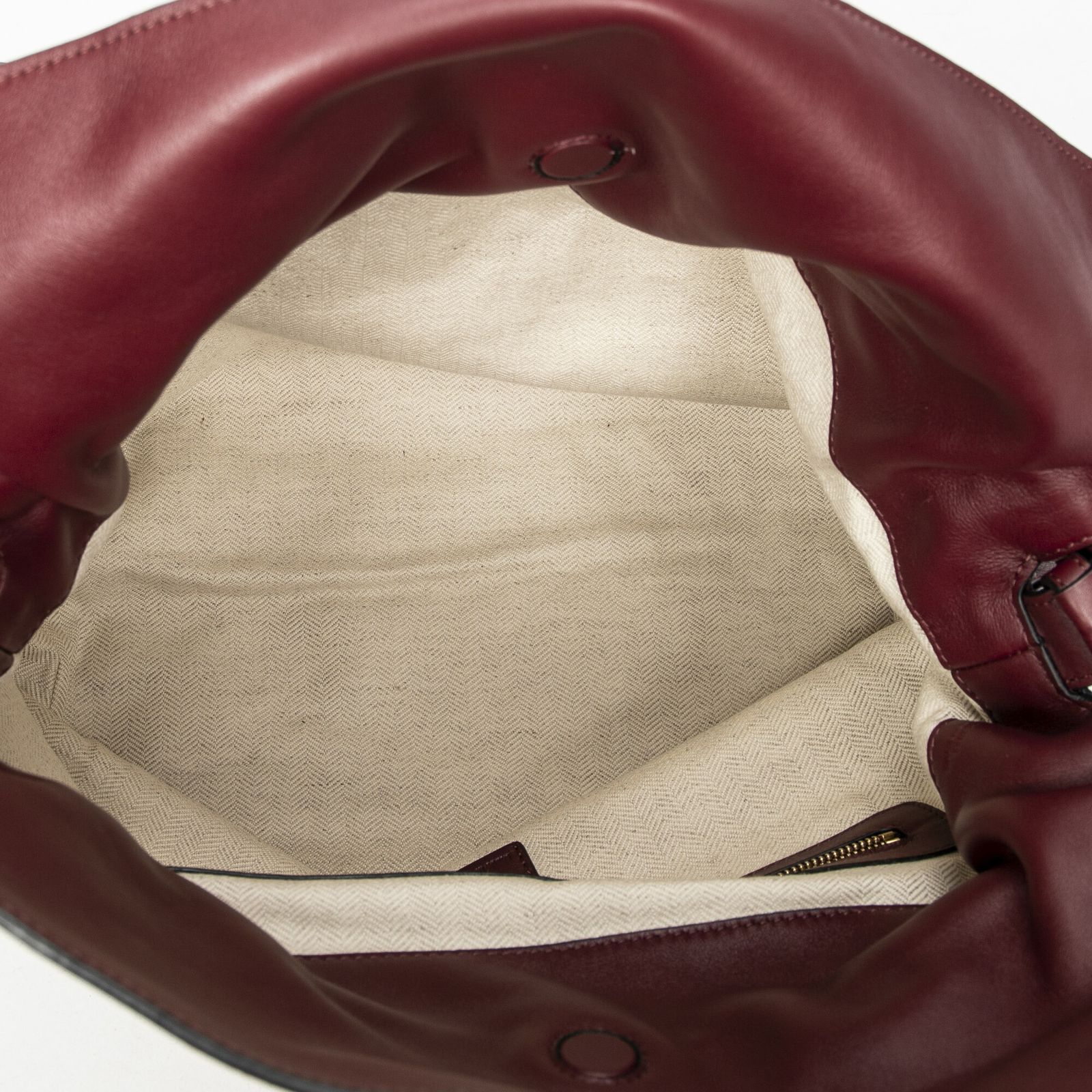 LOEWE ロエベ大フラメンコノットバーガンディナッパレザーA