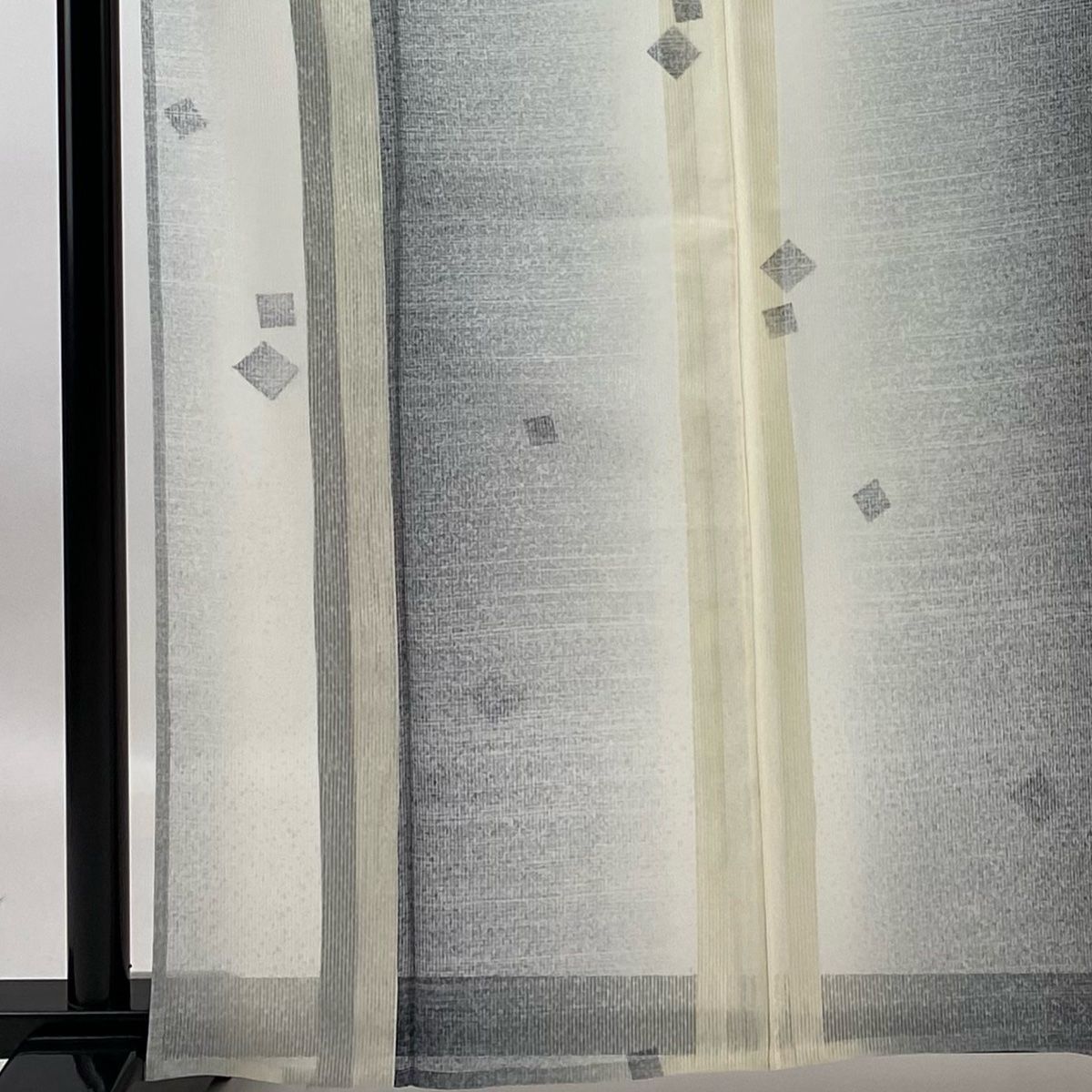 小紋 身丈162.5cm 裄丈65.5cm M 聞きほれる 薄物 縦絽 幾何学模様  