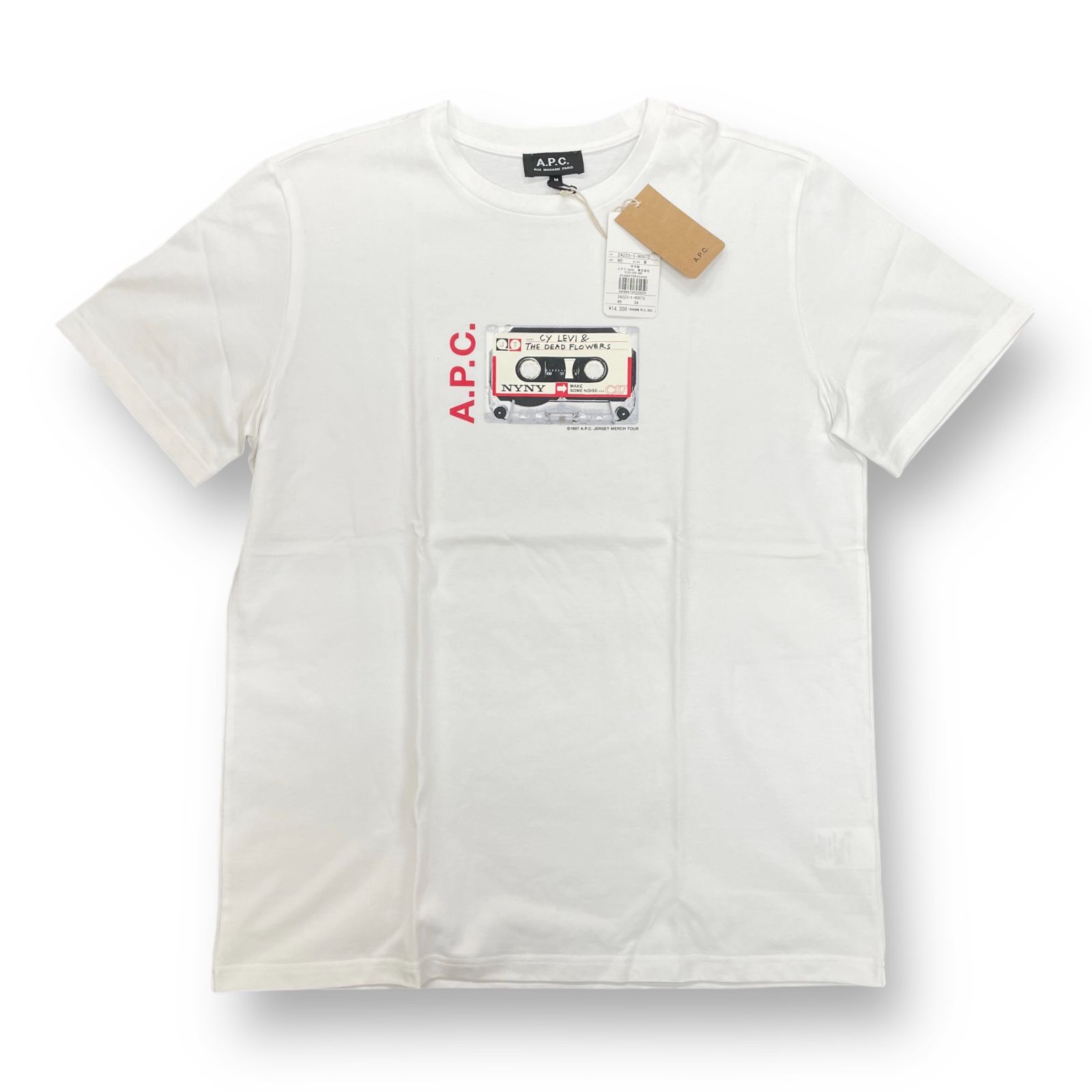 定価14300円 新品 A.P.C. カセットテープ ロゴ プリント クルーネック 