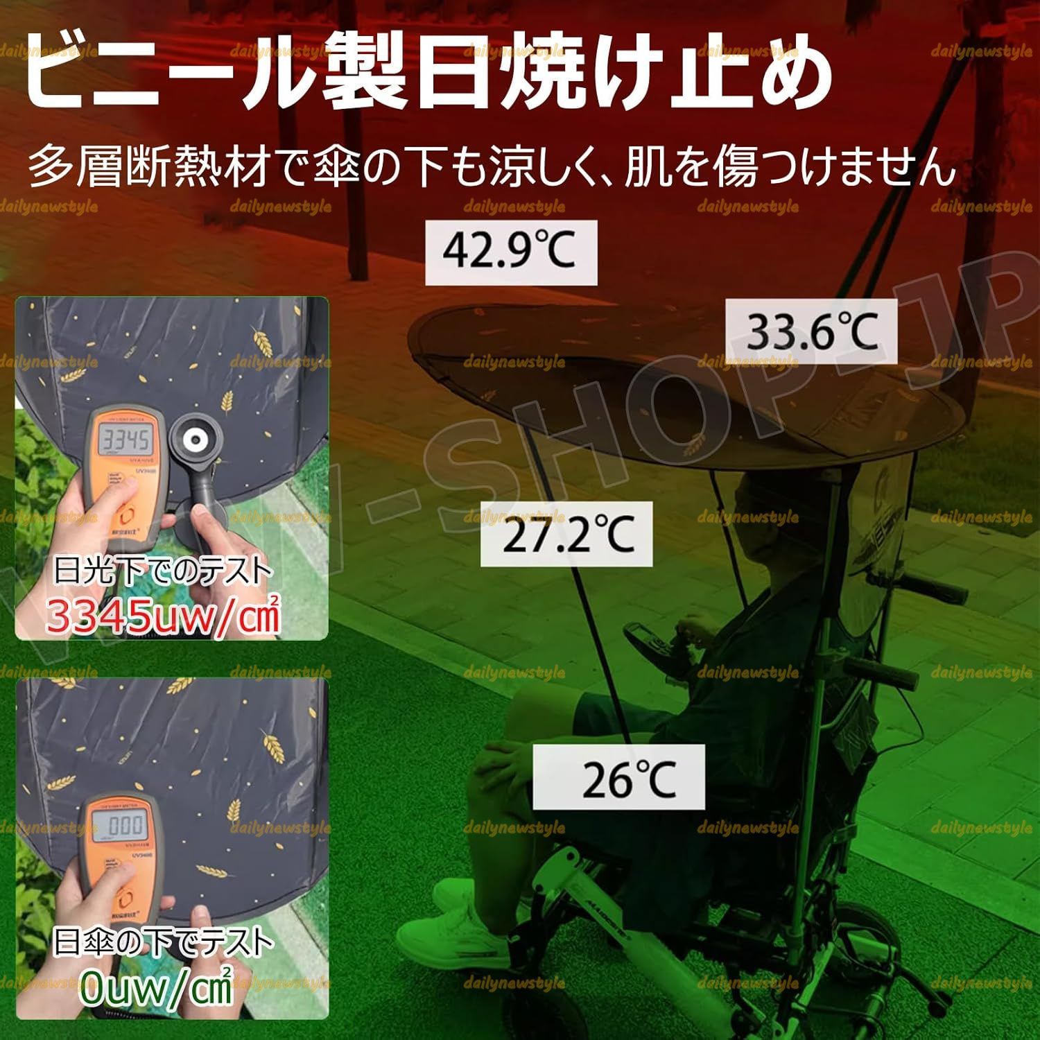 レインカバー 車いす日よけ