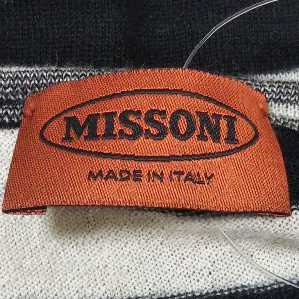 MISSONI(ミッソーニ) 長袖セーター サイズ38 S レディース - アイボリー×黒 クルーネック/ゼブラ柄/ボーダー