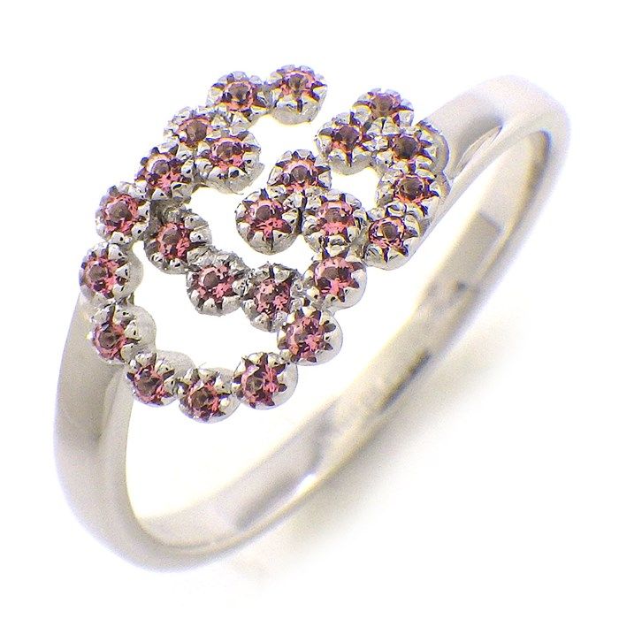 グッチ GUCCI リング GG ランニング ロゴ ツイスト ピンク トパーズ  