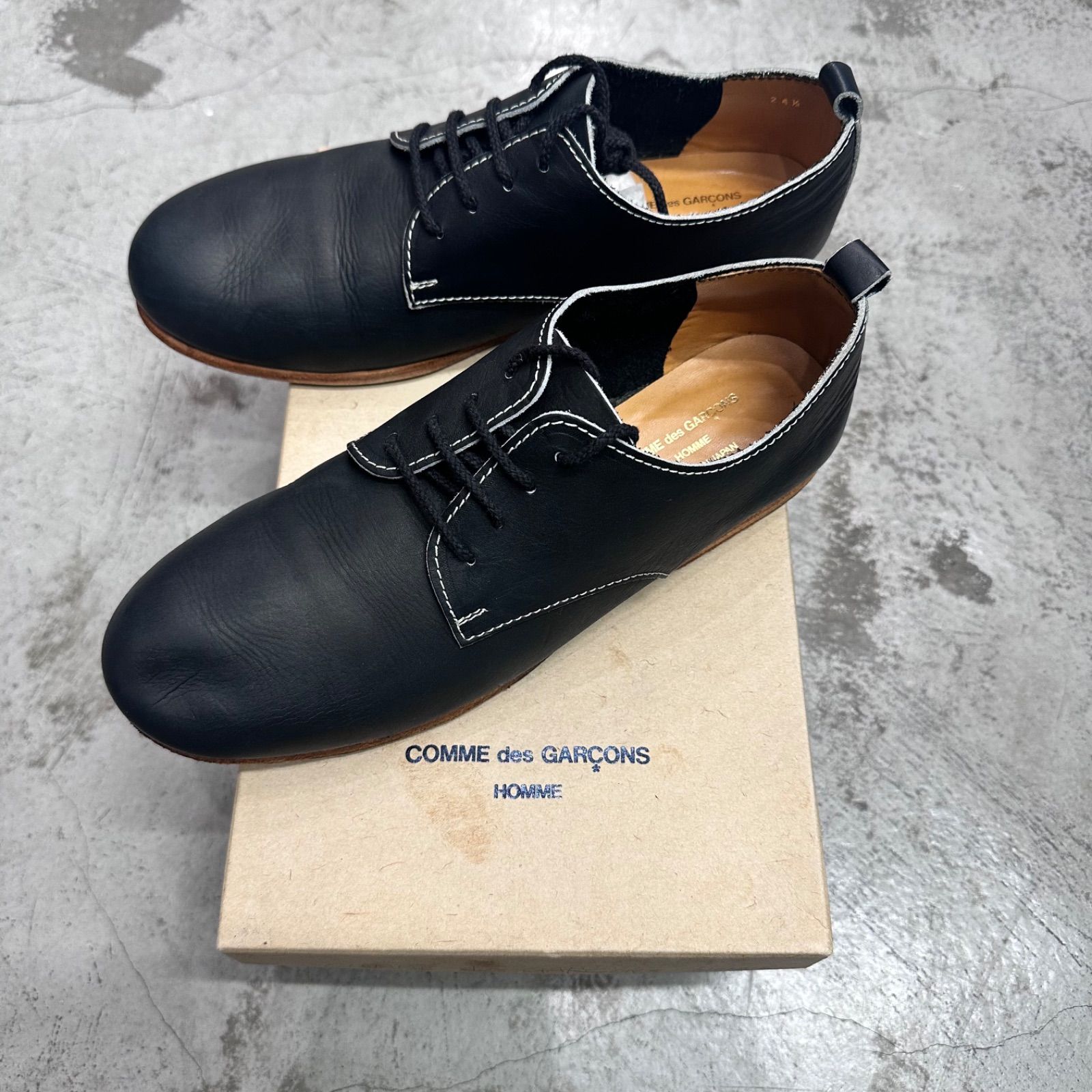 COMME des GARCONS HOMME レザー シューズ 短靴 コムデギャルソンオム