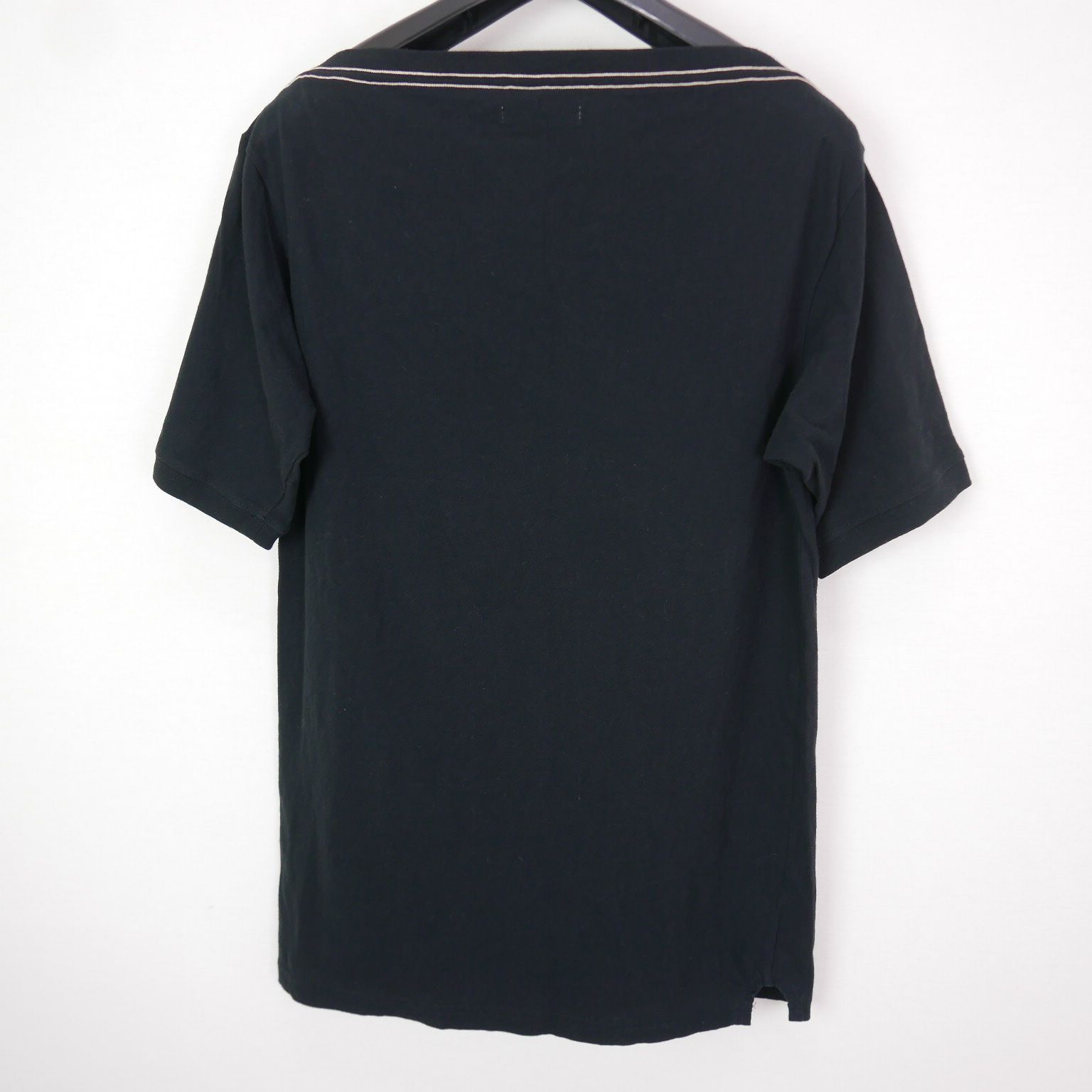 19SS FUMIKA UCHIDA フミカ ウチダ COTTON STRAIGHT NECK OVER SHOULDER TEE レディース  ボートネック カットソー Tシャツ BLACK M