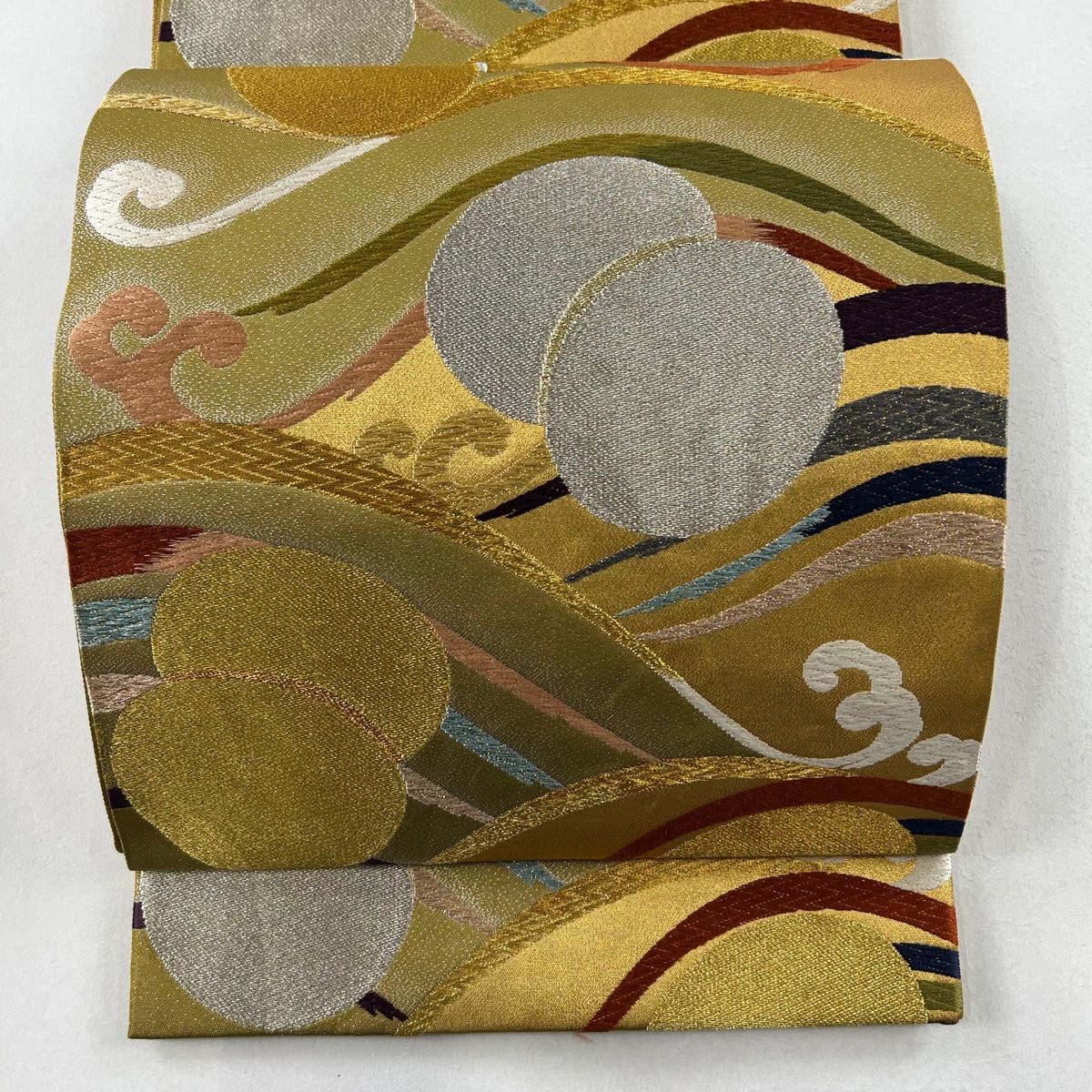 袋帯 袋帯 秀品 六通 正絹 美品 秀品 花唐草 菱 金銀糸