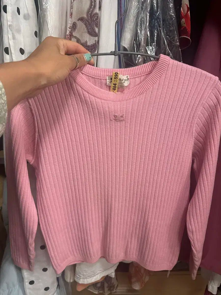 courreges クレージュ アンサンブル 2点セット ニット ピンク L courreges クレージュ アンサンブル 2点セット ニット ピンク L