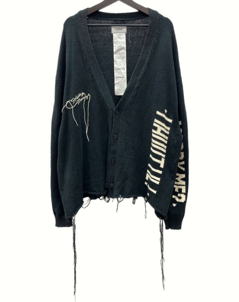 ダブレット doublet 20SS HIDDEN MESSAGE CARDIGAN メッセージ