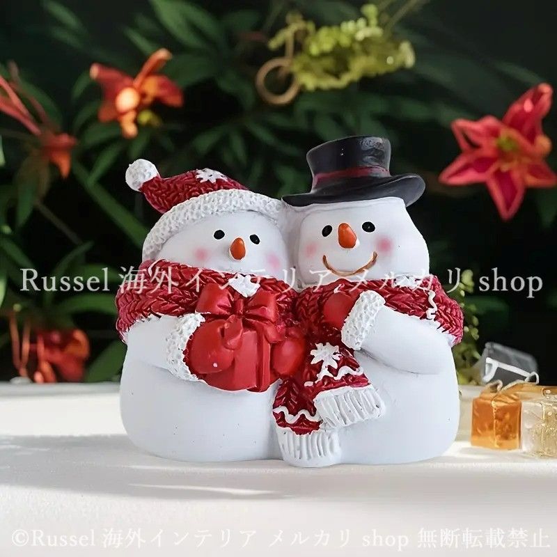 ガーデンオブジェ 雪だるま カップル 樹脂 ゆきだるま かわいい ホワイト 夫婦 クリスマス ガーデニング 雑貨 ガーデン雑貨 ガーデンインテリア ガーデン インテリア 庭の装飾 お洒落 おしゃれ 4-7