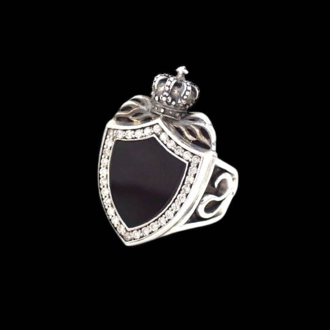 ジャスティンデイビス ヘリテージ リング ダイヤ オニキス 925 3594