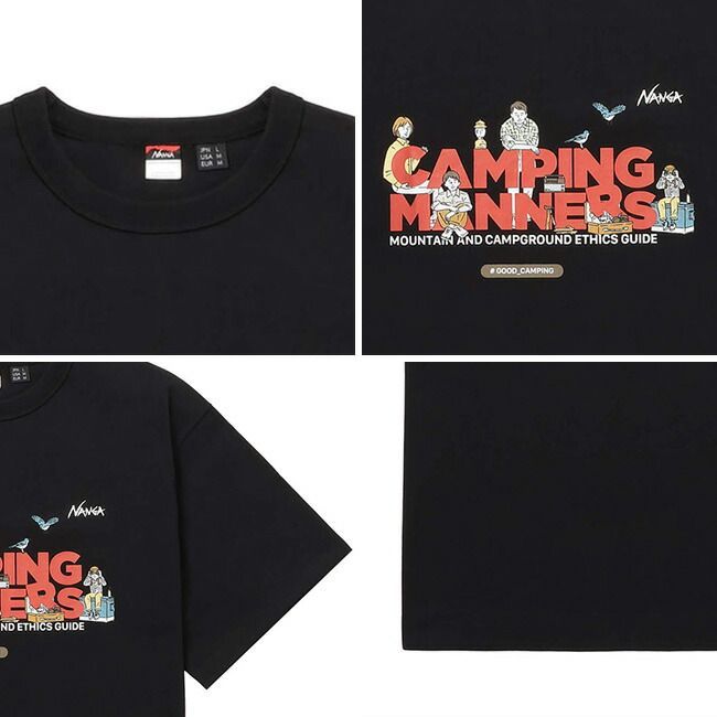 【新品】NANGA ナンガ エコハイブリッドキャンピングマナーズペグ＆ロープTEE ブラック