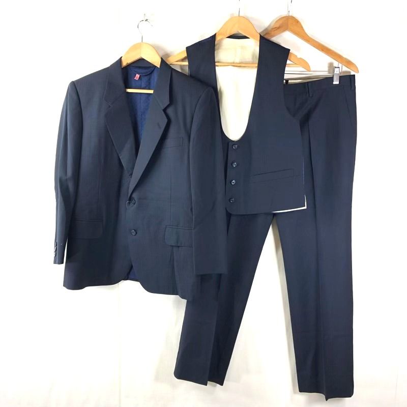 英國屋 銀座 mila schon スーツ 3点セット チャーム付き スリット 肩パッド 濃紺 Mサイズ 901656