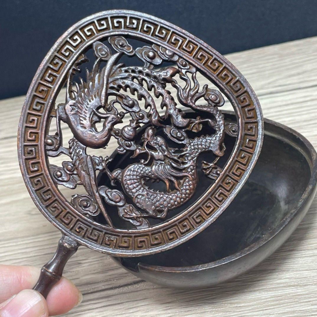 銅 細工 龍鳳扇香炉 茶道香炉 茶道具 装飾品 工芸品 置物 - メルカリ