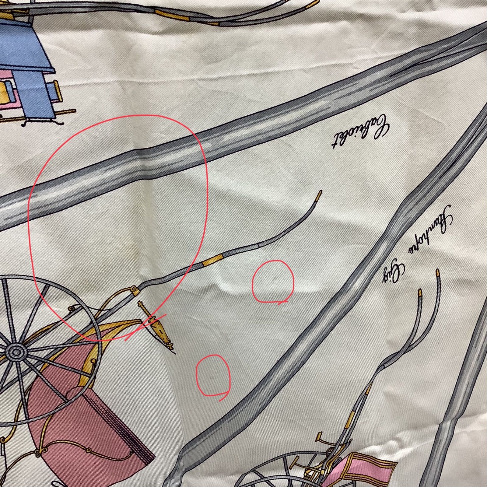 専用　CELINE シルクスカーフ 馬車デザイン　レッド×ホワイト 専用 CELINE シルクスカーフ 馬車デザイン レッド×ホワイト