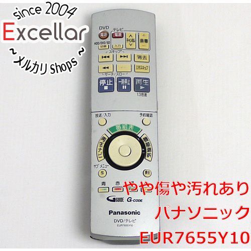 bn:12] Panasonic DVDビデオレコーダー用 リモコン EUR7655Y10 - メルカリ