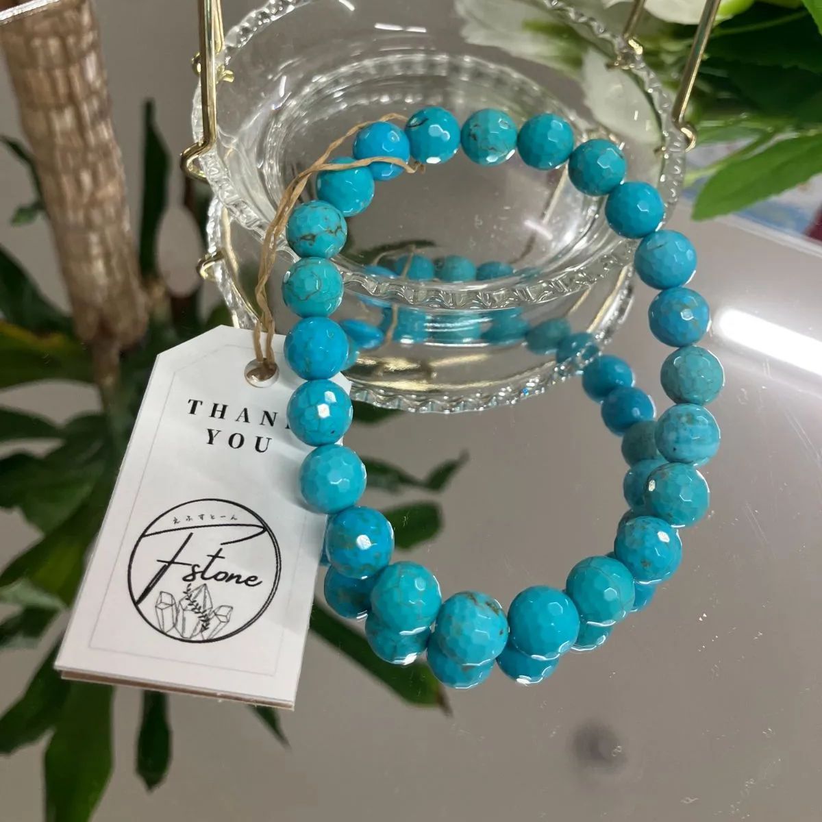 108面体 ハウライト ターコイズ ブレスレット - メルカリ