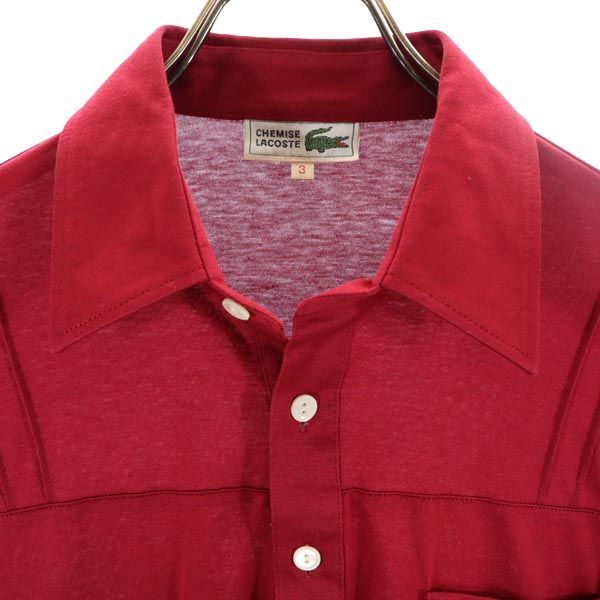 ラコステ　レッド　ポロシャツ　フレラコ　3　新品 新品 ラコステ ポロシャツ RED サイズ3 イタリアンフィット