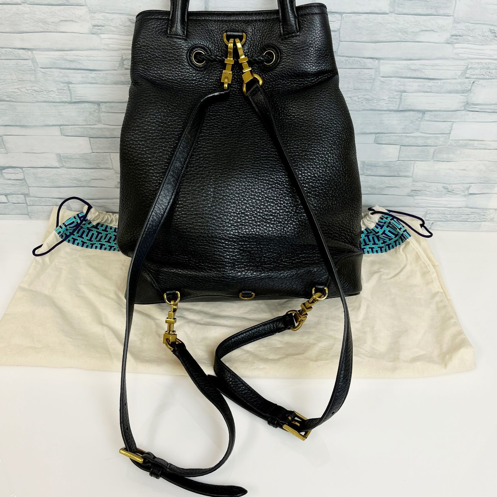 美品✨】TORY BURCH トリーバーチ リュックサック ブラック 保存袋付き 
