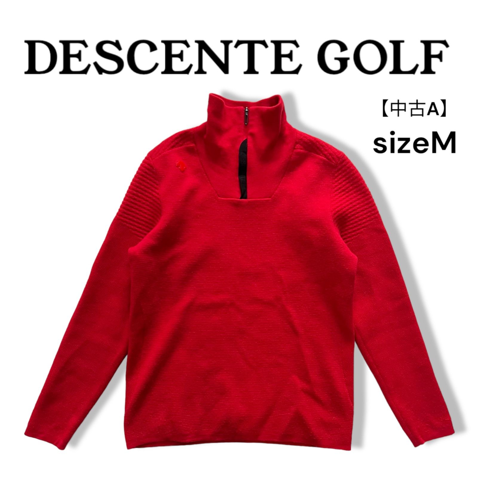 メンズ DESCENT GOLF ハーフジップ セーター サイズM レッド プルオーバー トップス ダブルジャガード ジップスタンド セーター ニット  ウール ポリエステル ゴルフウェア メンズゴルフ 秋冬 2020 デサントゴルフ - メルカリ