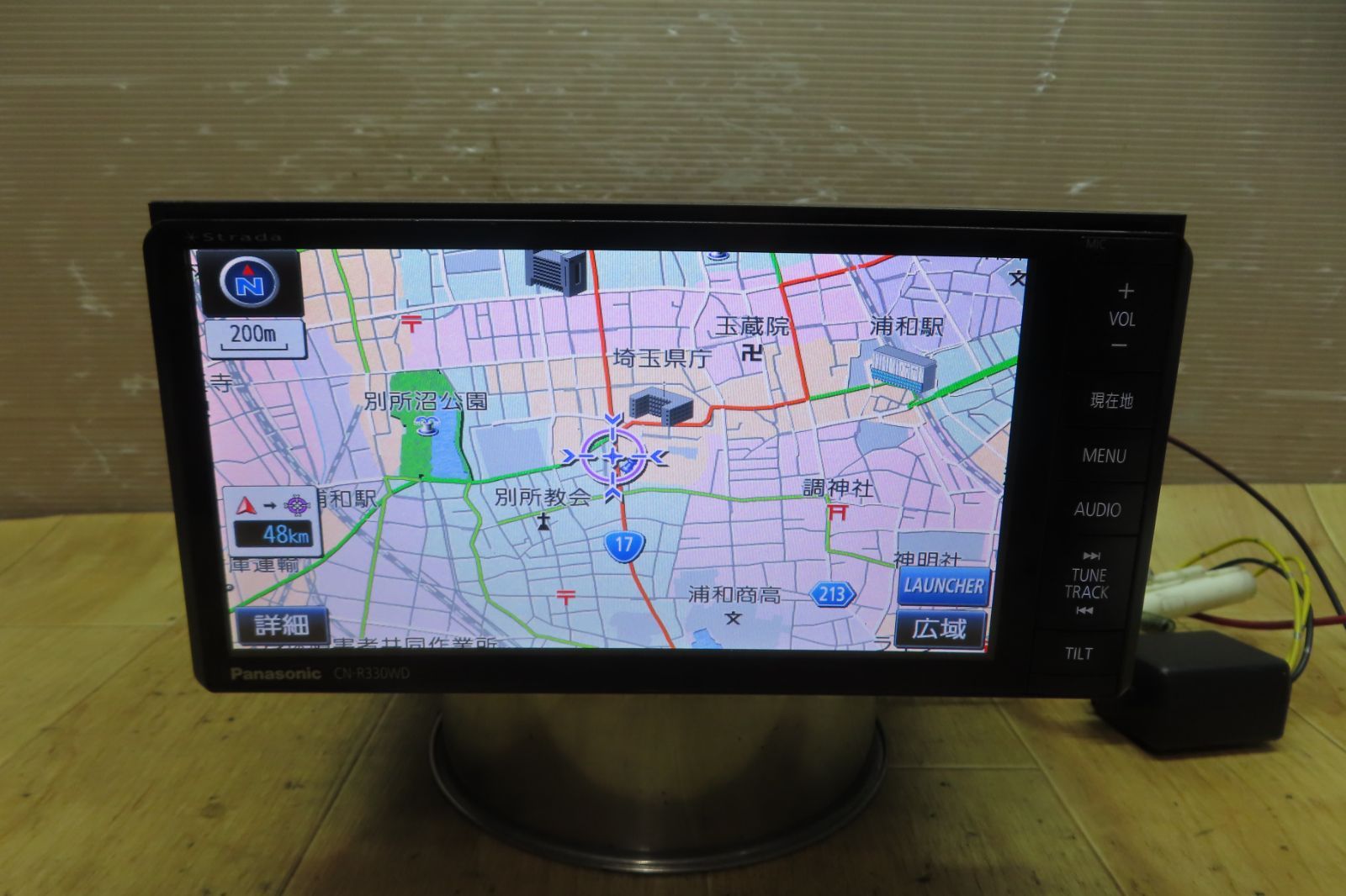 動作保証付F1249/パナソニック　CN-R330WD　SDナビ　地図2018年　地デジTVフルセグ内蔵　Bluetooth内蔵　CD DVD再生OK