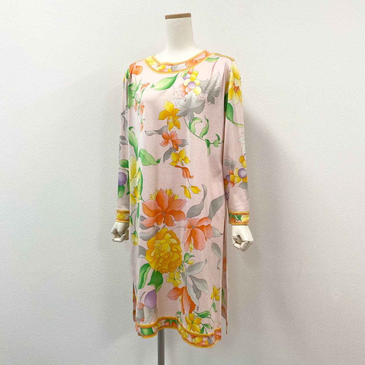 レオナールファッション 花柄ロングスリーブ カットソーロング