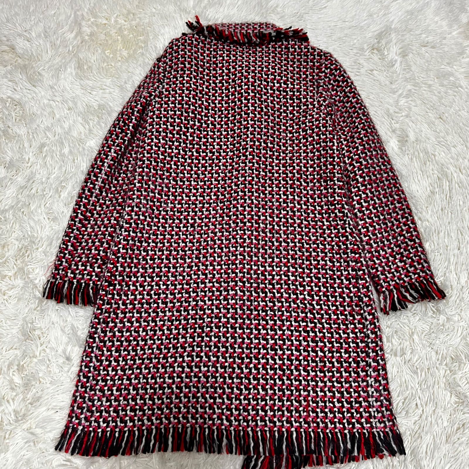 美品 パオラフラーニ paola frani ツイード フェイクパールボタン 