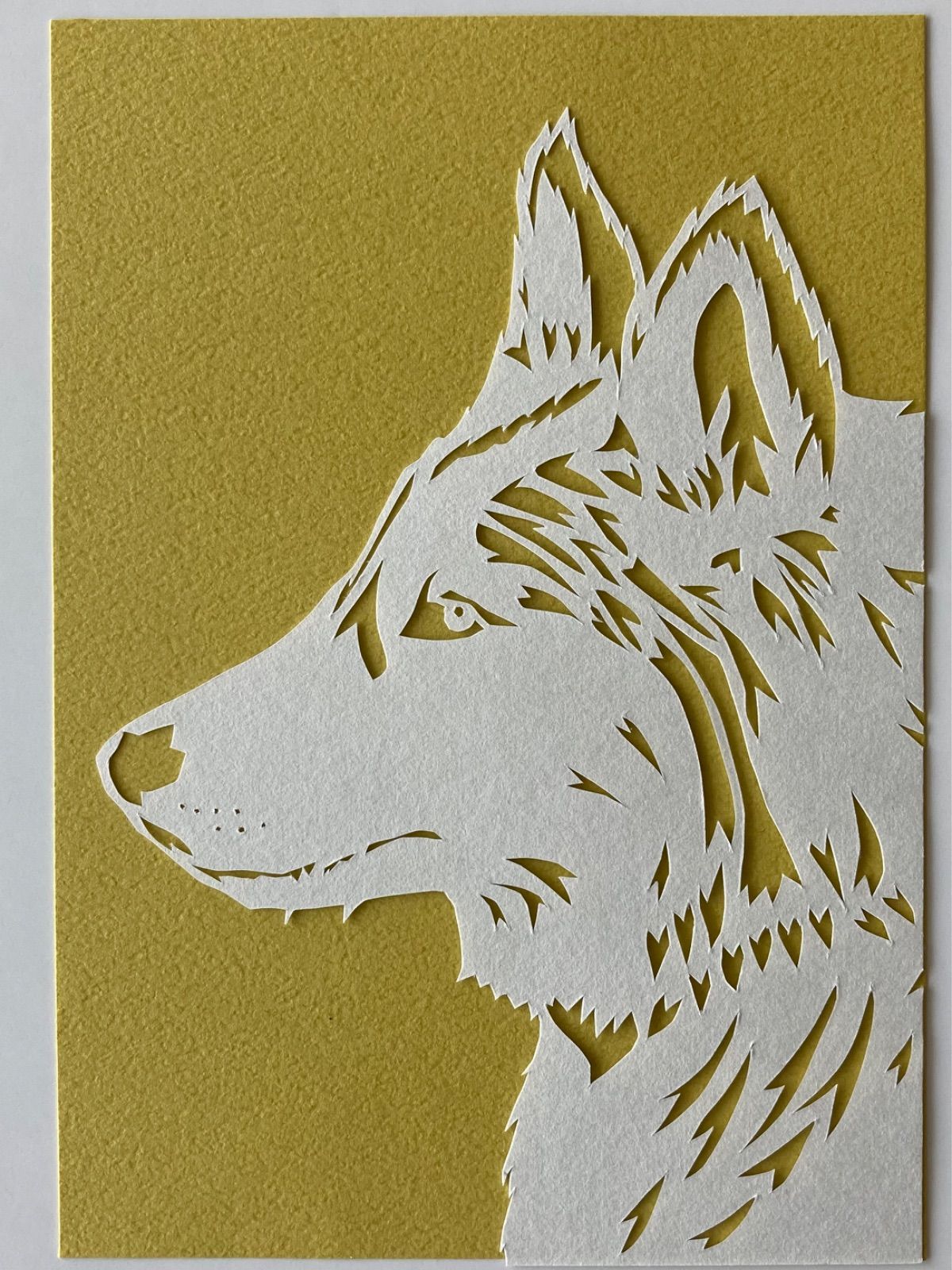 切り絵 【横顔シリーズ〜シベリアンハスキー<ブルーアイ