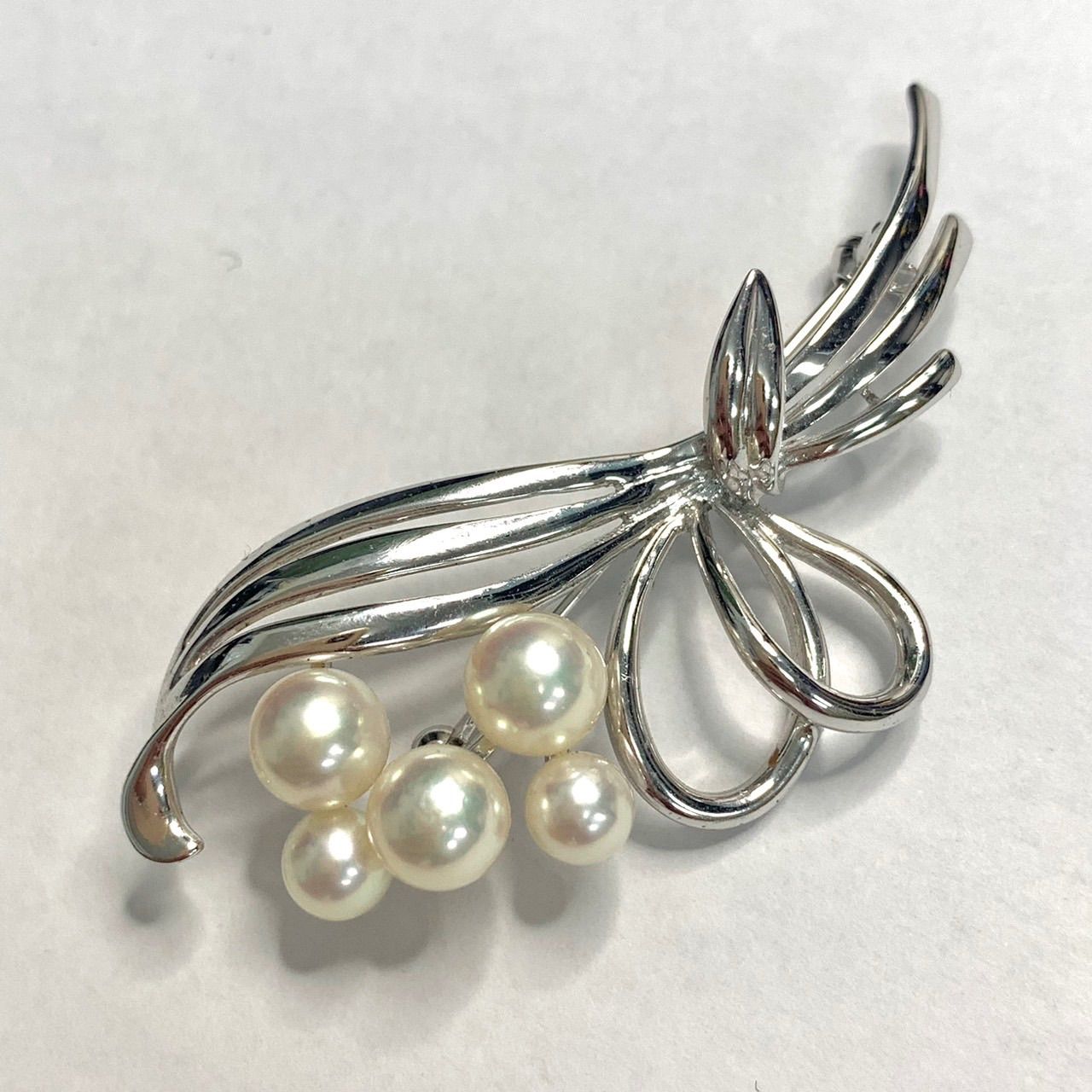 美品⭐️ MIKIMOTO】 ミキモト パールブローチ シルバー素材 アコヤ ...