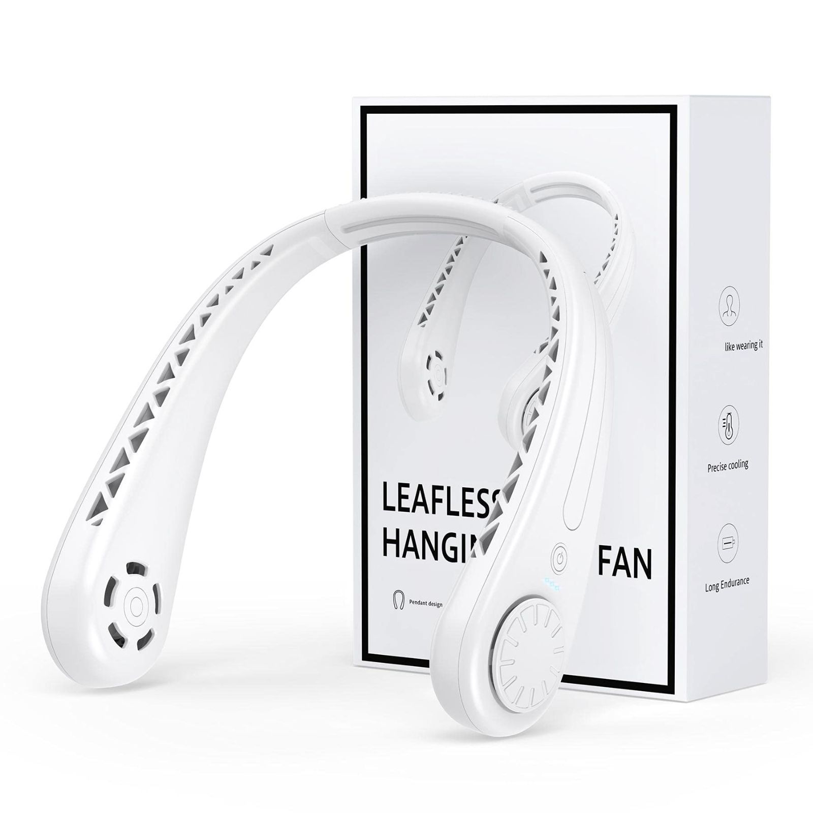 ネックファン 羽根なし扇風機 ハンズフリーファン ホワイト（白） 2025