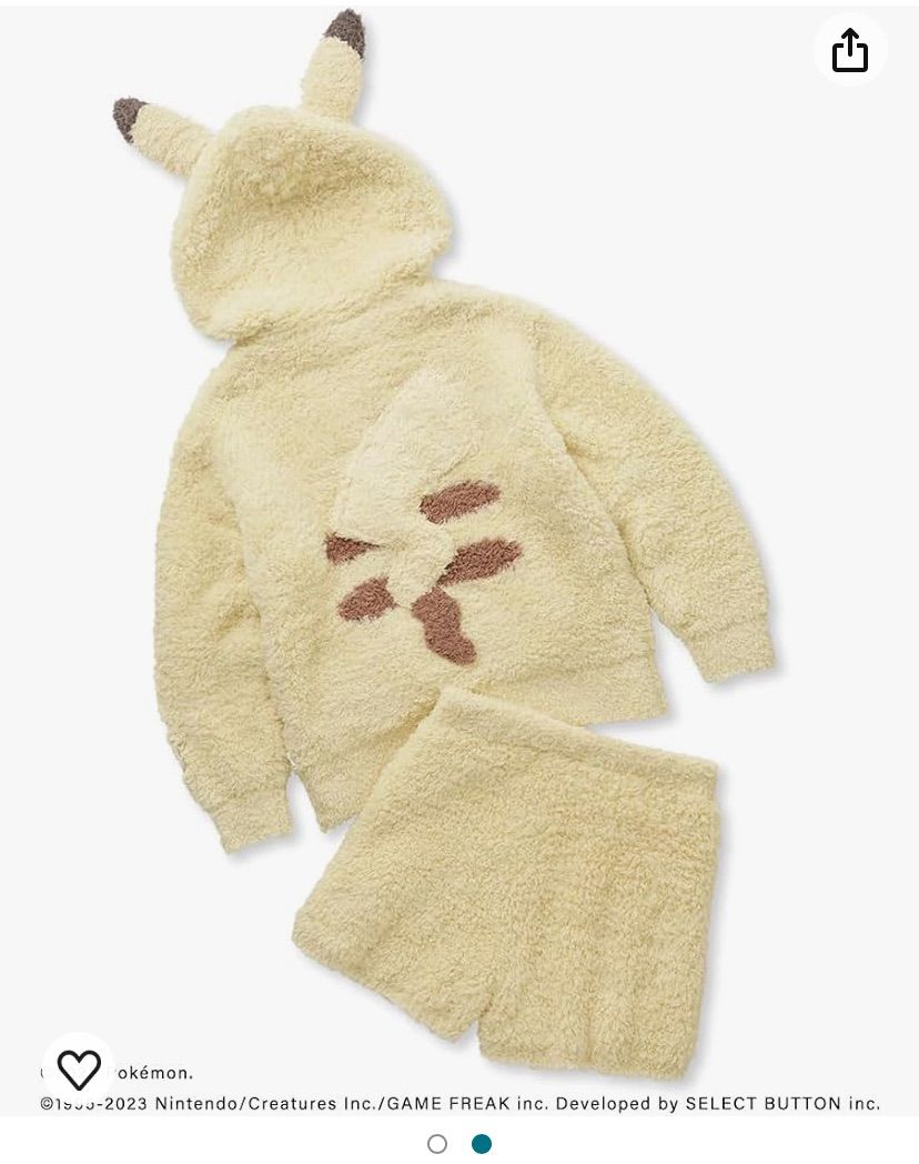 新品未使用❤︎ジェラートピケ ピカチュウ コラボ パーカー ショートパンツ ジェラピカチュウパーカ&ショートパンツ ジェラートピケ ポケモン