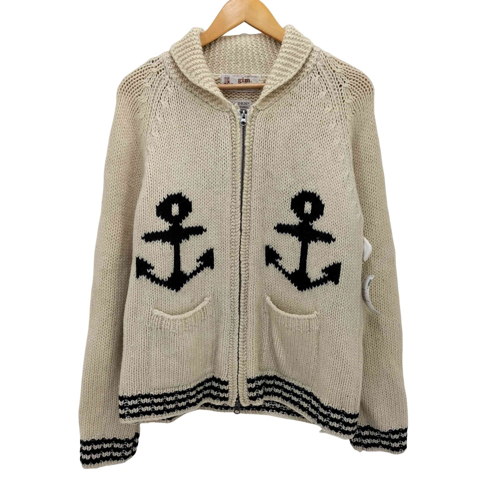 ジム gim hand knit カウチンニット メンズ L - メルカリ