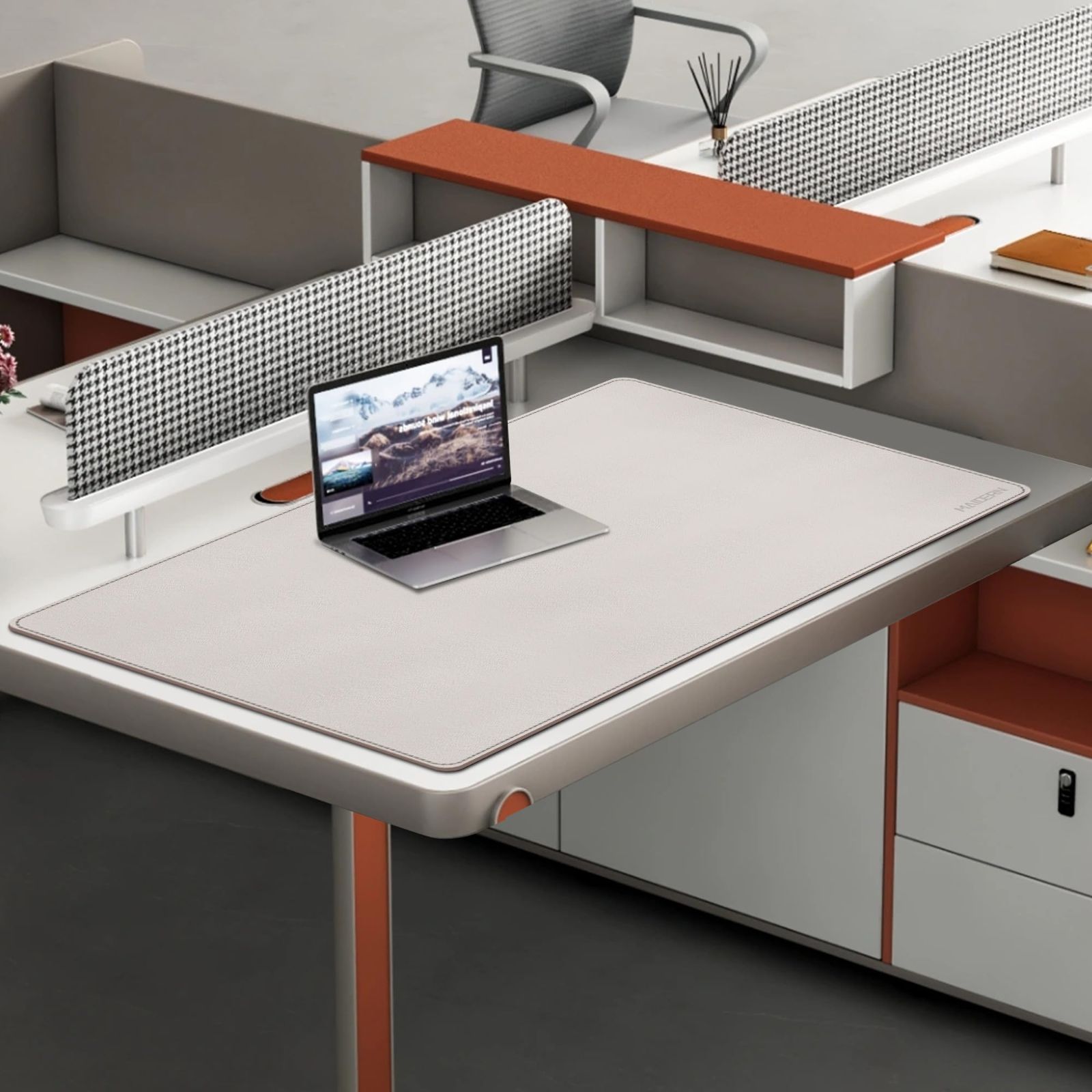 コルク＆レザーデスクパッド 100 x 60 cm MAIDERN XXLデスクマット フルデスクマウスパッド 両面デスクパッド ゲームホームオフィス用デスクパッドプロテクター クリーム