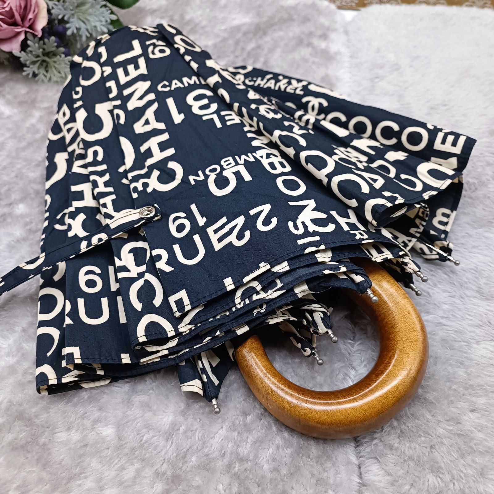 CHANEL 》 シャネル バイシーライン アンブレラ 折りたたみ傘 ジャンプ