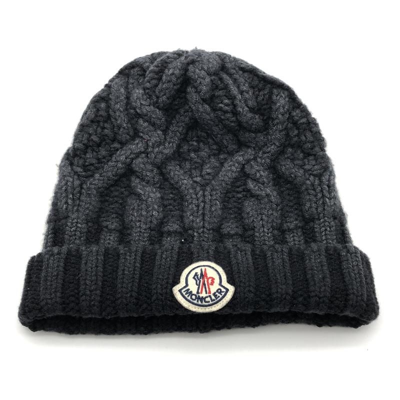 MONCLER ケーブルニットキャップ UNI C-TIND-22-3082 ブラック モンクレール 10 240019489736