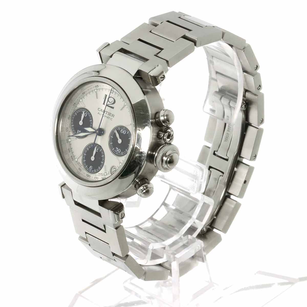 カルティエ Cartier パシャC クロノグラフ W31048M7 ボーイズ 腕時計 デイト シルバー オートマ 自動巻き ウォッチ PashaC 90293969