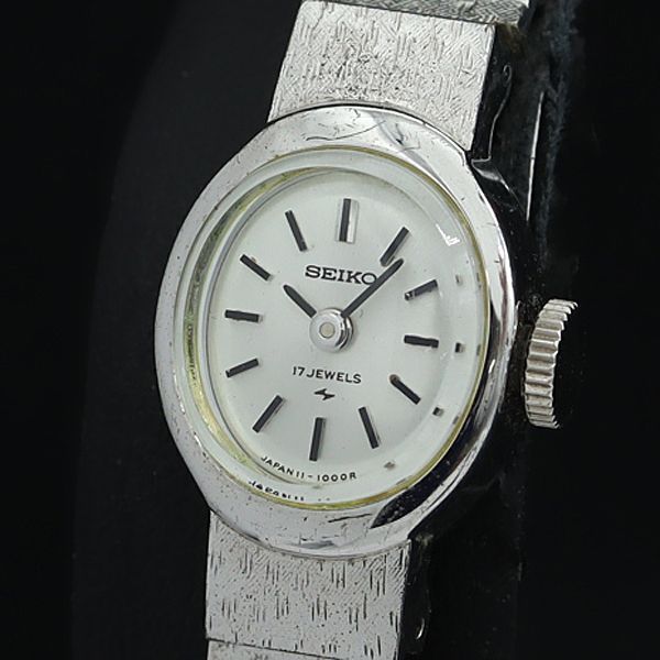 バ*ー様 SEIKO 時計 セイコー 11-7380 手巻き アンティーク シルバー文字盤 レディース