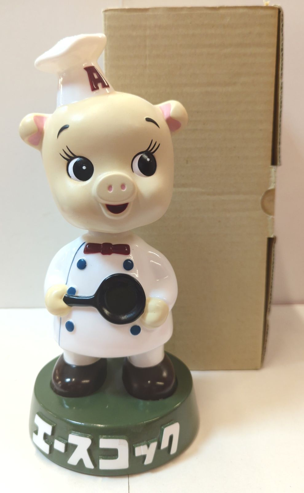 TOYSCLUB エースコック こぶたのコック首ふり 緑台 240mm