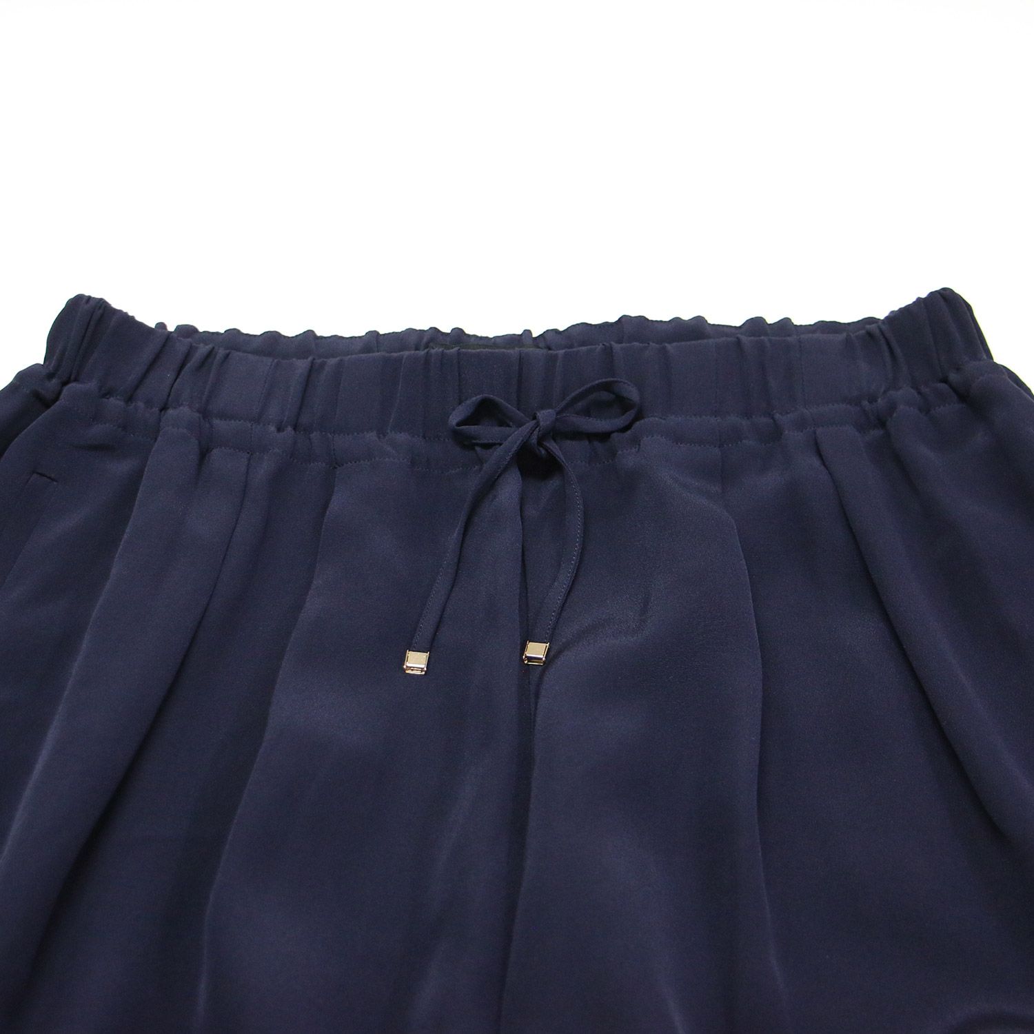 美品！Drawer ドゥロワー　シルク　サテン　パンツ DRAWER ドゥロワー パンツ ネイビー 紺 サイズ:38(M) | シルク