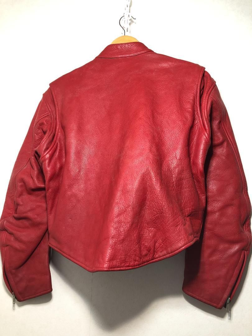 513061 PLICANA レディース レザー ライダース XL レッド ジャケット プリカーナ